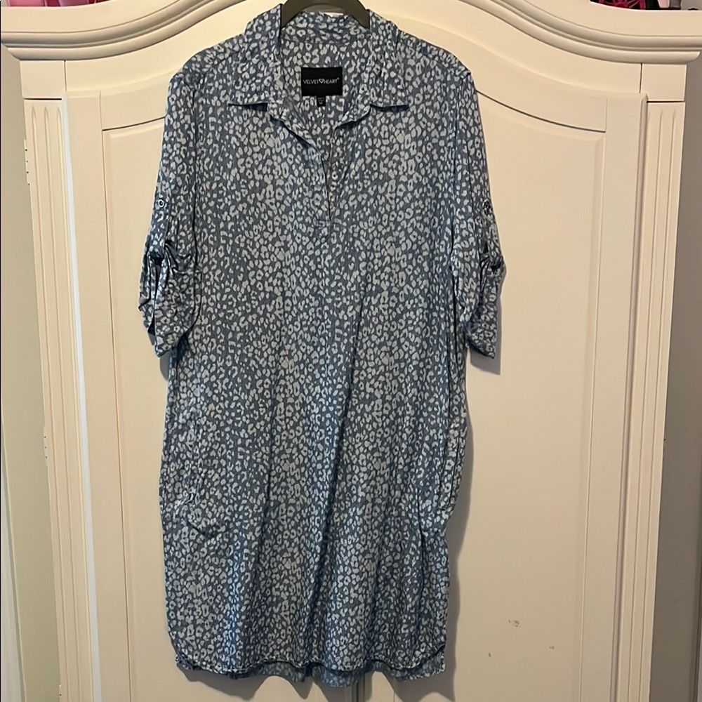 Blue Leopard Print Dress